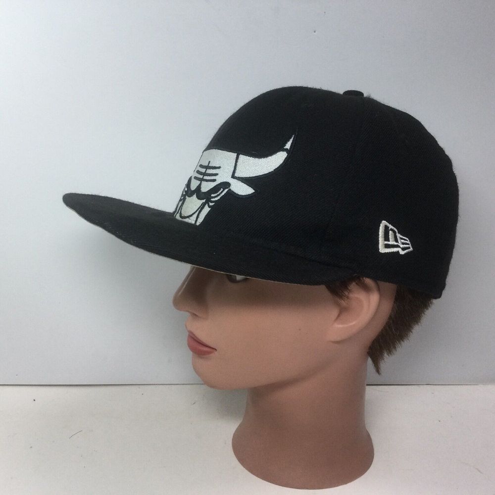 Vintage New Era 9fifty 90s Chicago Bulls Hat Black basketball wool SnapBack Cap - Picture 5 of 8